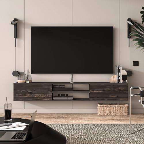Black Oak Floating TV Stand A5682