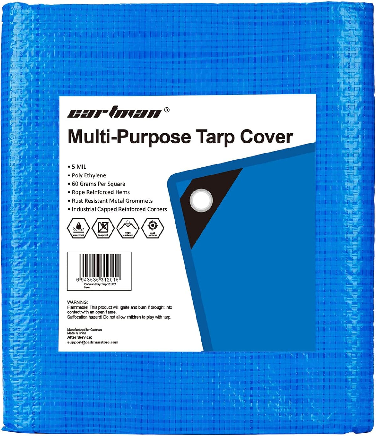 Blue 14 x 20 Feet Poly Tarp S91825