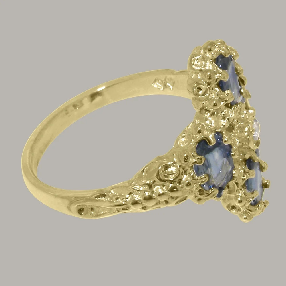 9k Yellow Gold Diamond & Sapphire Statement Ring Q9782