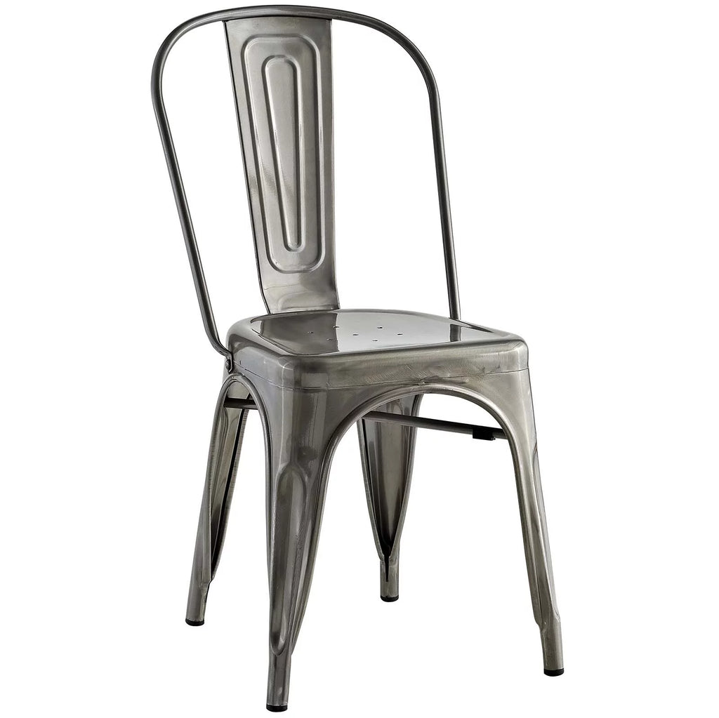 Set of 4 Silver Metal Dining Chair F59954