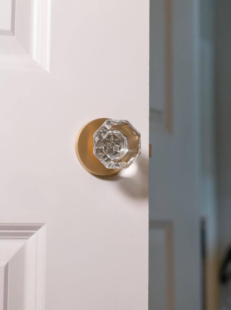Crystal Satin Brass Privacy Door Knob L561501