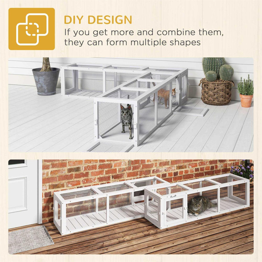 Extendable Wooden Outdoor Cat Tunnel U5021