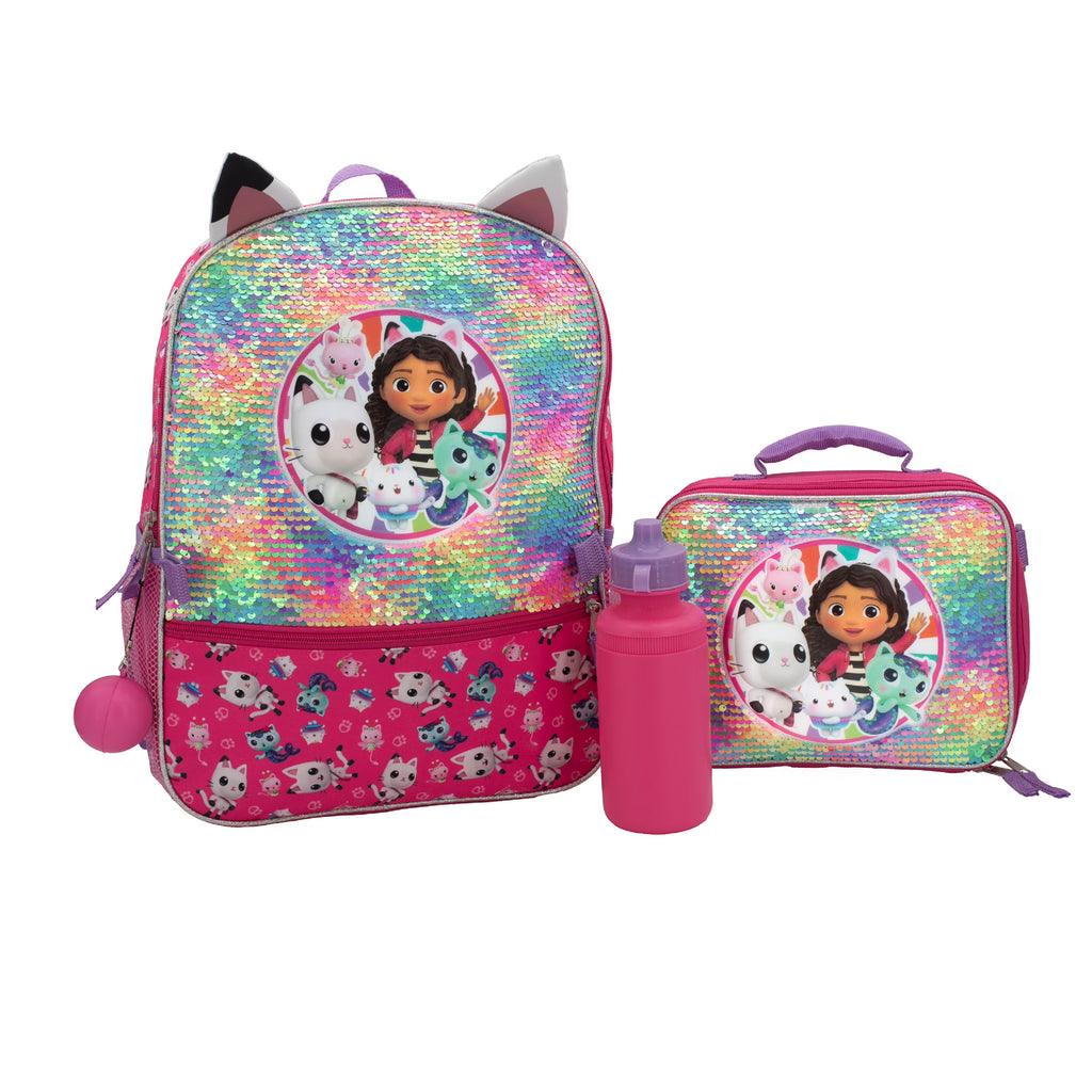 4 Piece Backpack Set with Insulated Lunch Box, Pink R92353