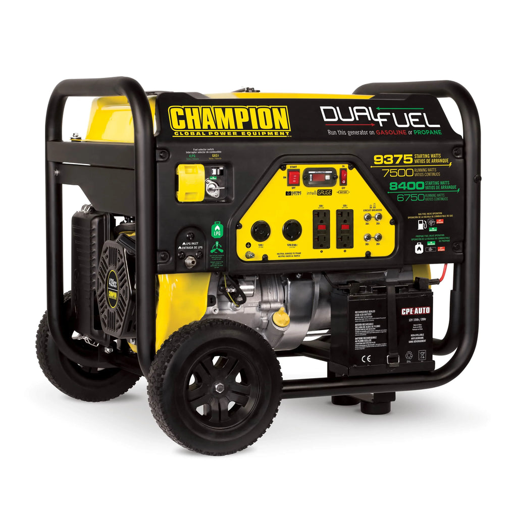 9375/7500 Watts Dual Fuel Portable Generator with Electric Start S1251