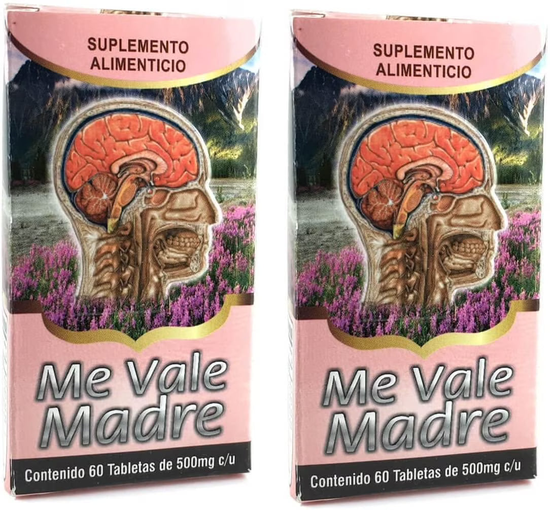 2 Cajas Me Vale Madre 60 Caps. Each Box Headache Migraine & Stress A286166