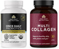 Once Daily Probiotics 30 Count + Multi Collagen Peptides Capsules 90 Count U403622