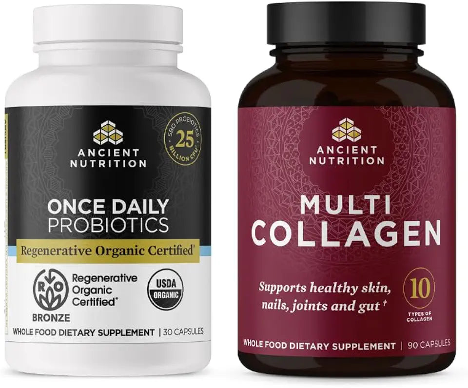 Once Daily Probiotics 30 Count + Multi Collagen Peptides Capsules 90 Count U403622