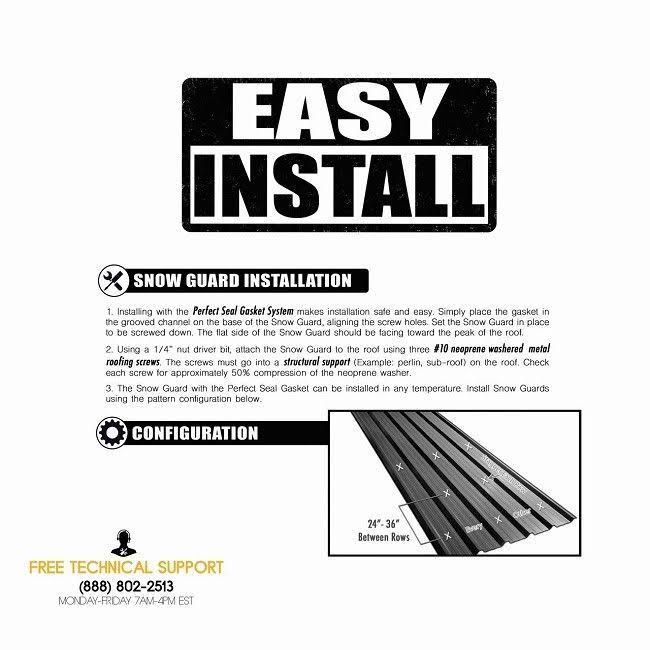 50 QTY Snow Guards with Gaskets and Screws T3747