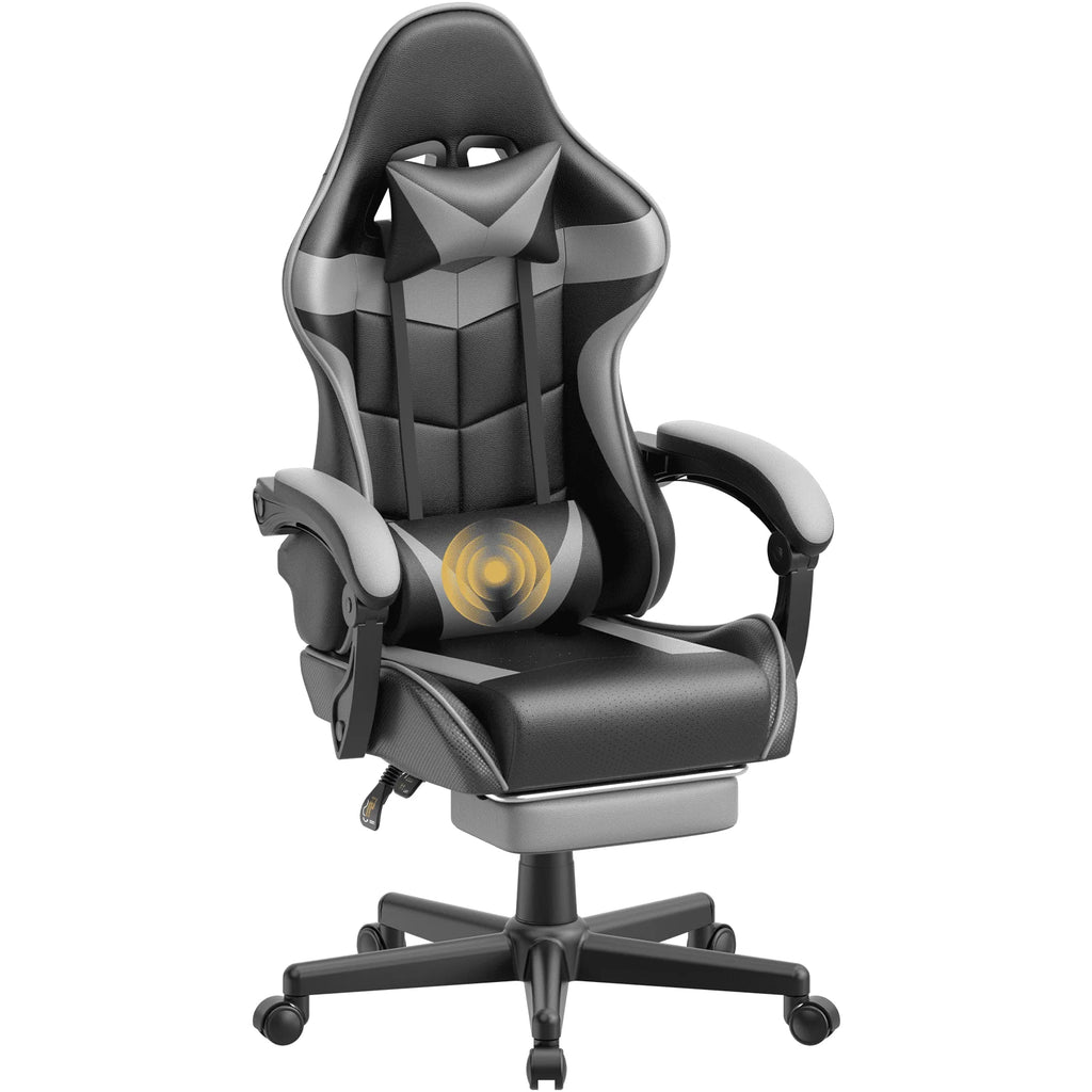 Blue Ergonomic Massage Gaming Chair with Footrest G35292