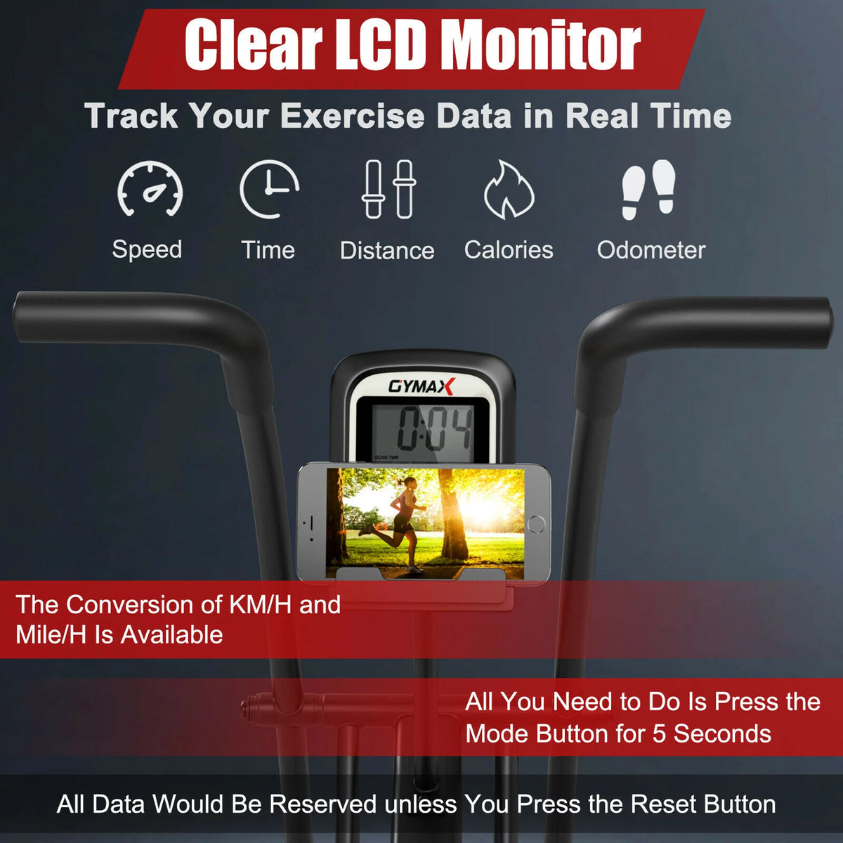 Fan Exercise Bike with LCD Display J55524