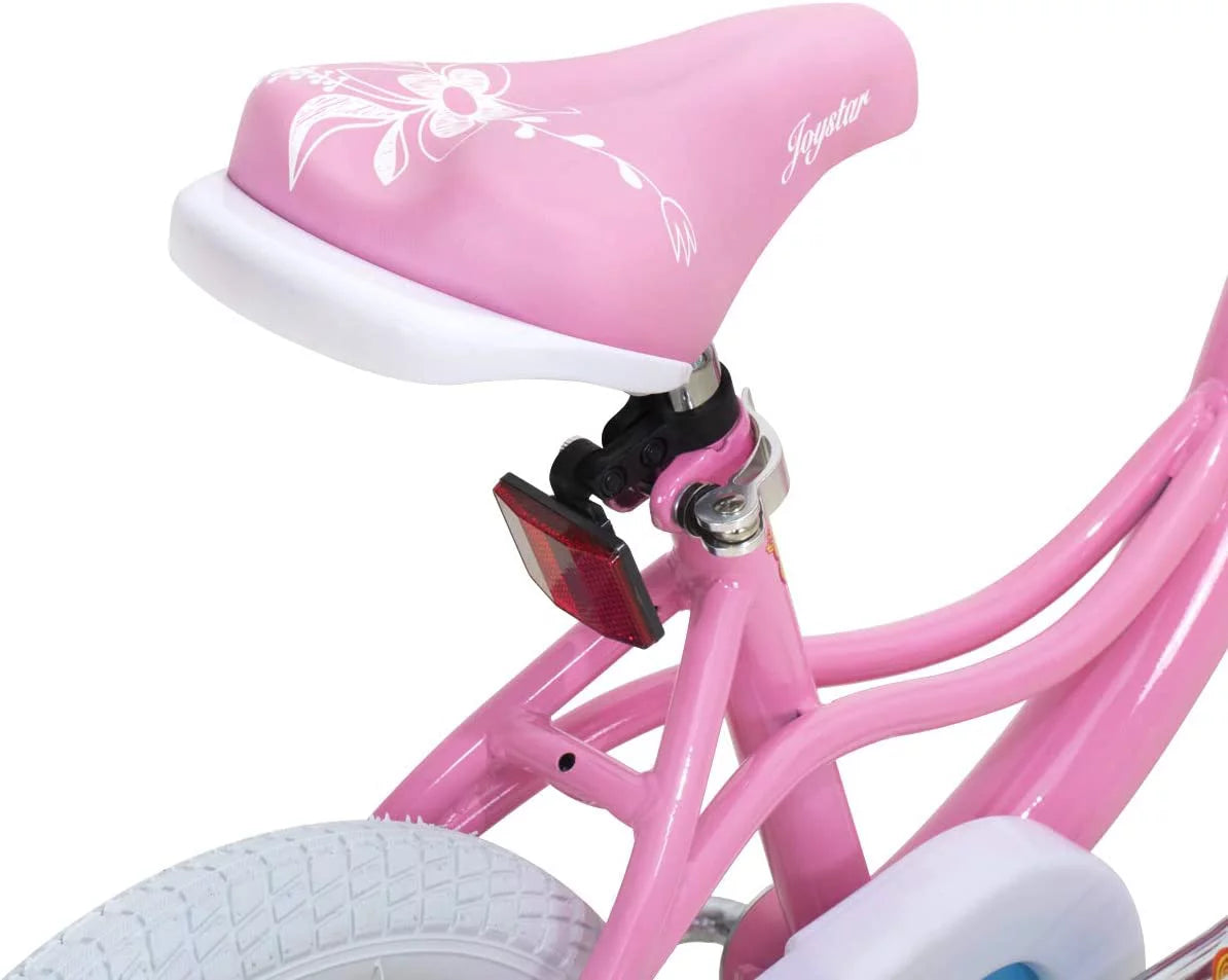 Pink 18 inch Kids Bike with Training Wheels J49345