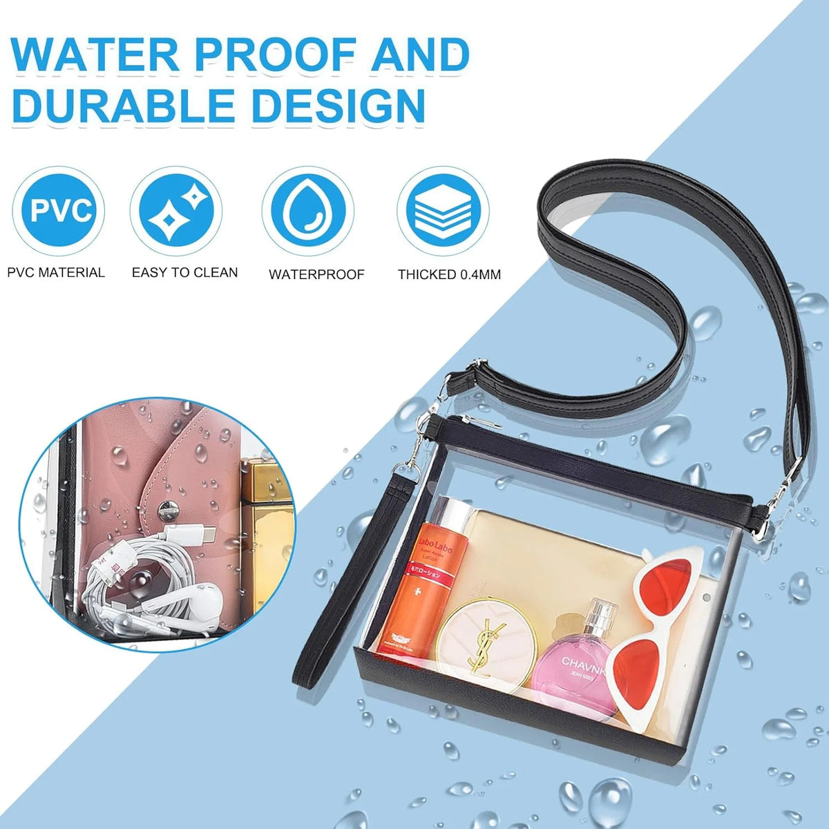 Clear PVC Crossbody Bag F557