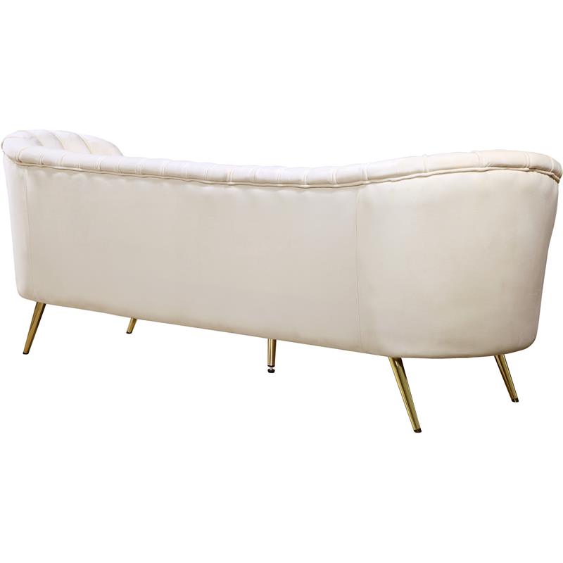 Cream and Gold 3-Piece Accent Chair Loveseat & Sofa Set L253