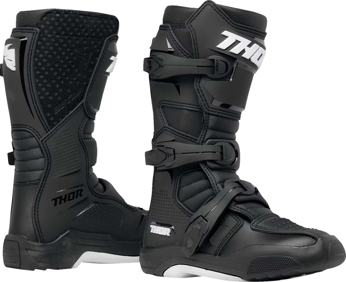 Black/White Youth Motocross Offroad Riding Boots U644