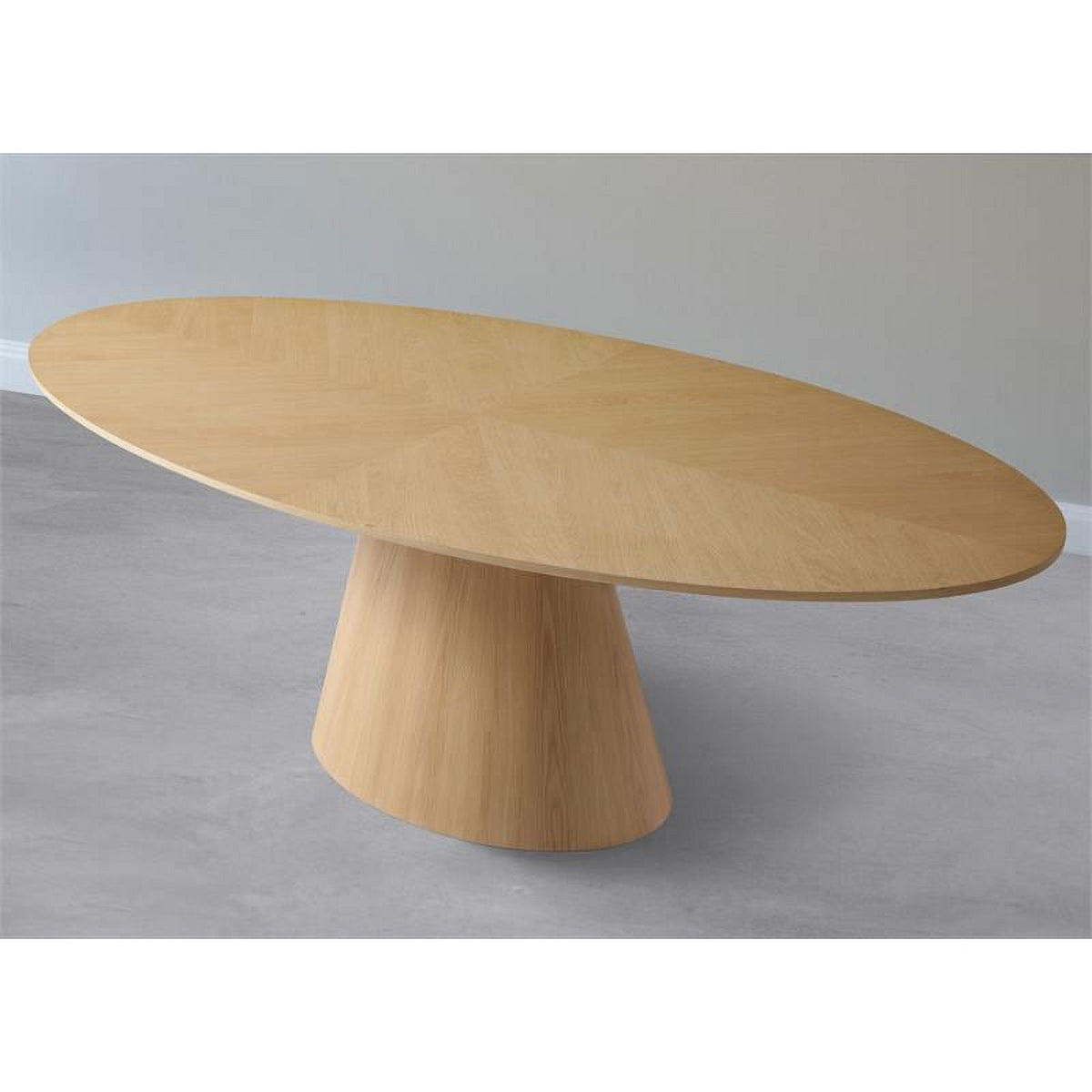 Oval Top Wood Veneer Dining Table in White Oak Z4167