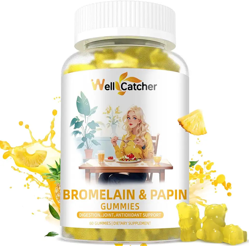 Bromelain Papain Enzyme Gummies Supplement 500MG 60CT S186