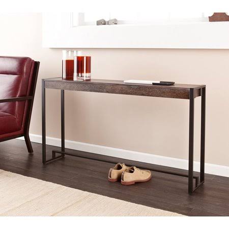 Burnt Oak Black 54 inch Narrow Console Table U132969