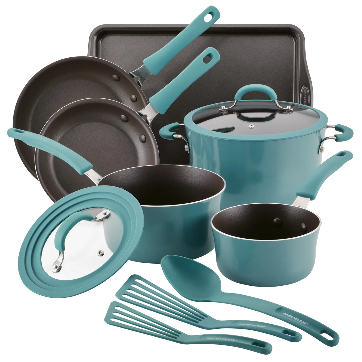 Agave Blue 11-Piece Aluminum Nonstick Cookware Set U838