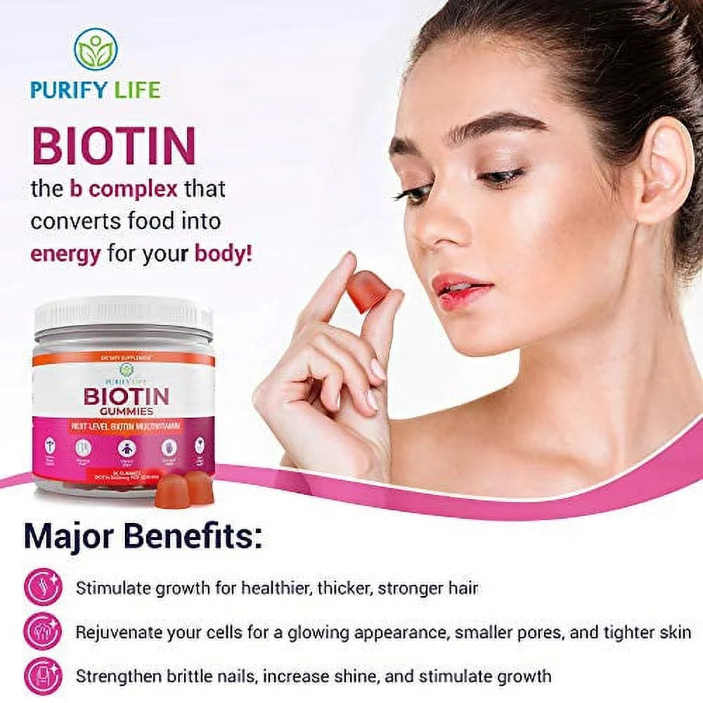 Biotin Gummies Multivitamin Supplement 90 Gummies J6390