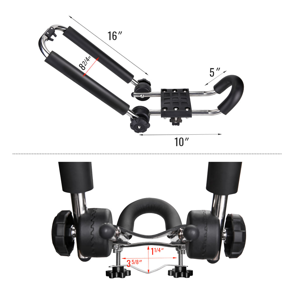 Stainless Steel J-Bar Rack Roof Top Mount with Ratchet Straps, Folding Carrier M912491