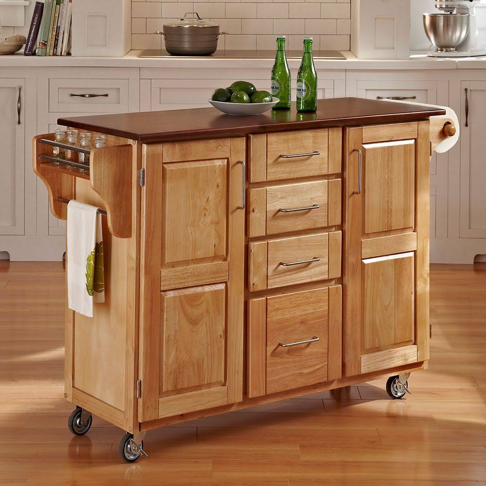Natural Finish Oak Top Cart L36608