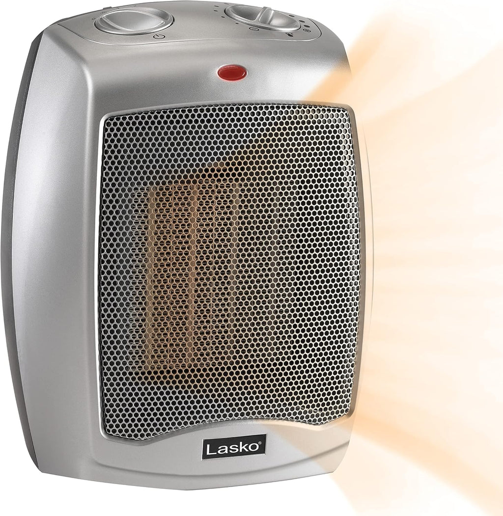 Ceramic Adjustable Thermostat Space Heater, Non-Oscillating, Small Portable Ceramic Space Heater, White C216
