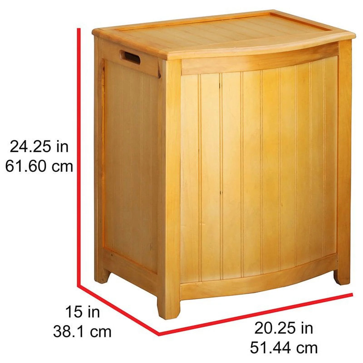 Natural Finished Wood Laundry Hamper with Interior Bag Z969