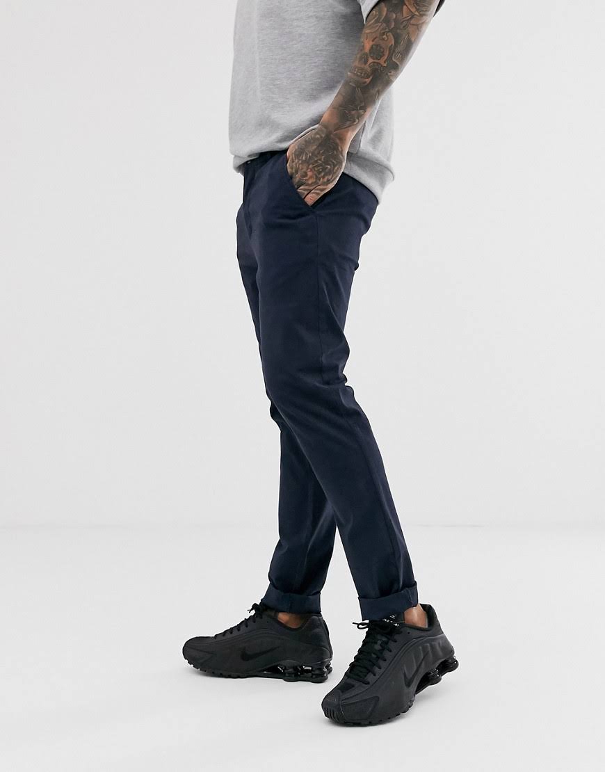 2-Pack Skinny Chinos in Khaki and Navy B8721