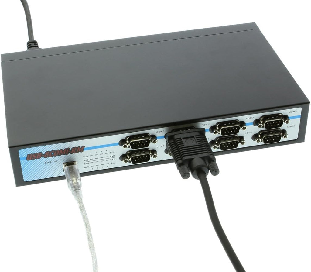 USB to Octal RS-232/422/485 Adapter Metal Case with DIN-Rail D1059