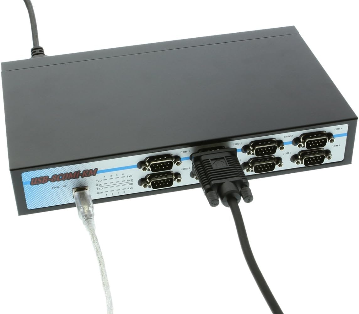 USB to Octal RS-232/422/485 Adapter Metal Case with DIN-Rail D1059