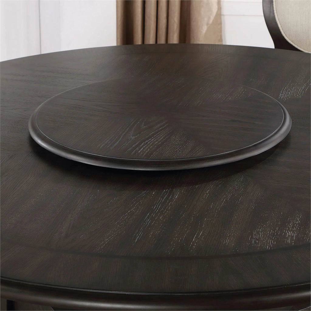 Round Wood Dining Table with Bottom Shelf T246360