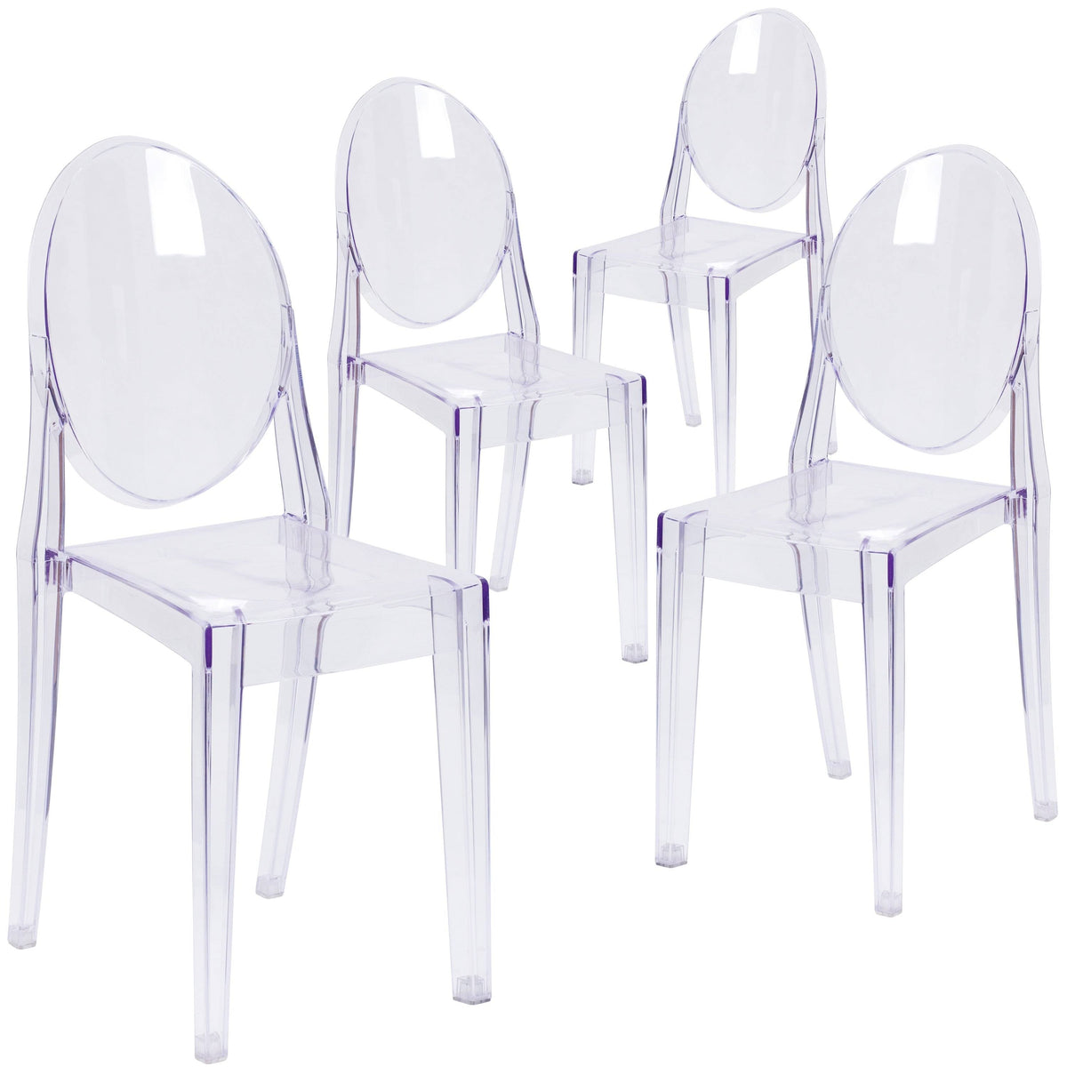 4pk Transparent Crystal Stack Chair C593