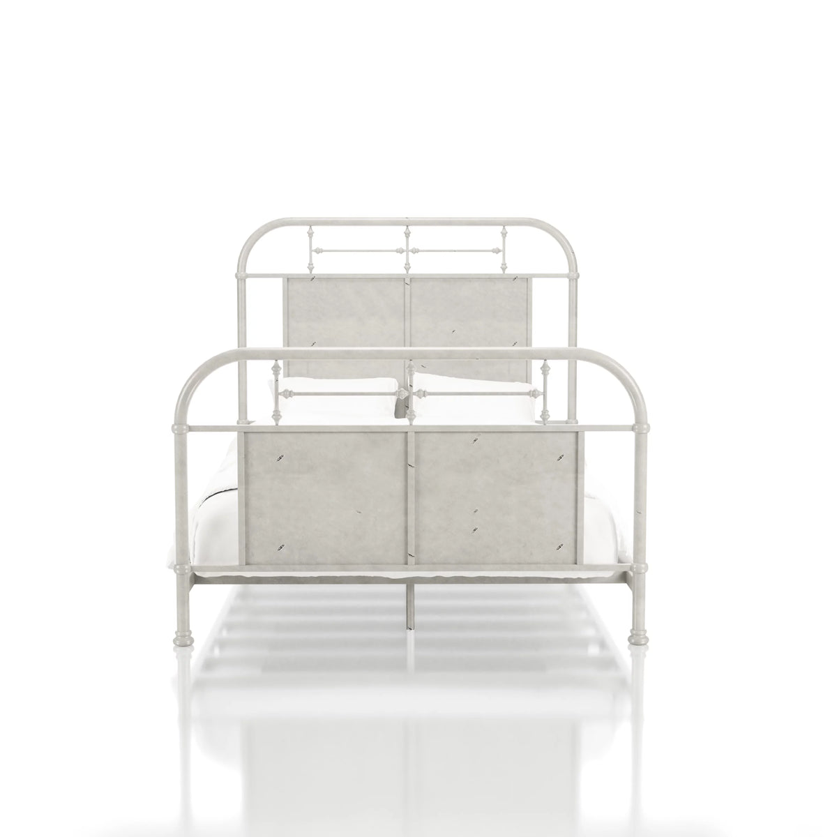 White California King Industrial Metal Bed A89557