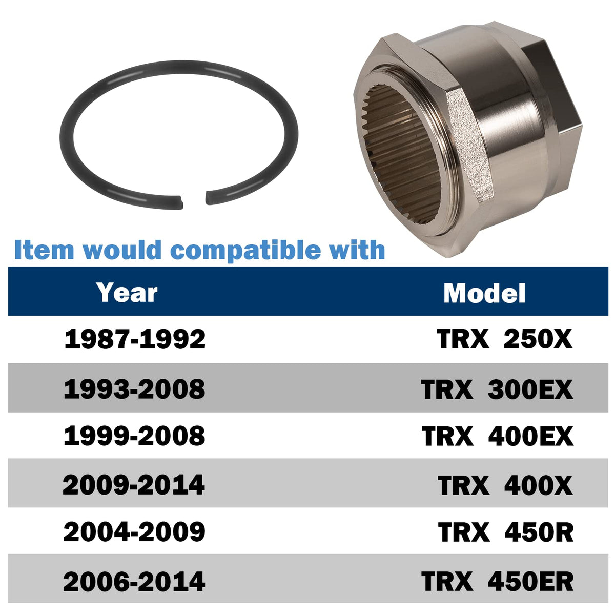 Rear Axle Lock nut Assembly with Jam Sleeve nut and Clips Pack of 2 G3987