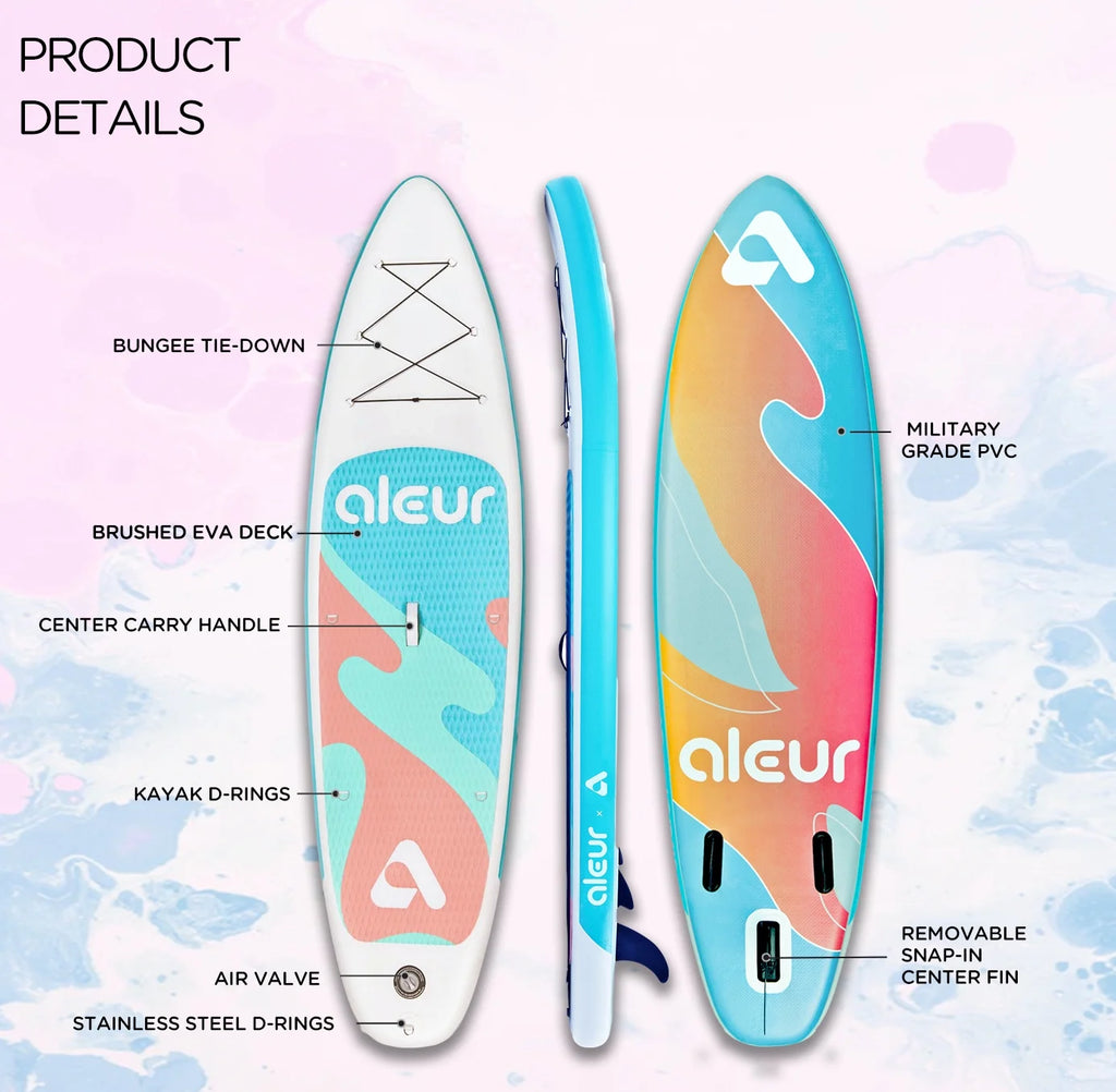 Inflatable Stand Up Paddle Board Package with Backpack, Leash, Paddle and Hand Pump U734