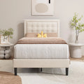 Pink Velvet Upholstered Platform Bed Frame Twin Size P118