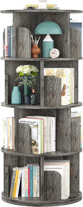 Grey Oak 4 Tier Rotating Corner Bookshelf A459394