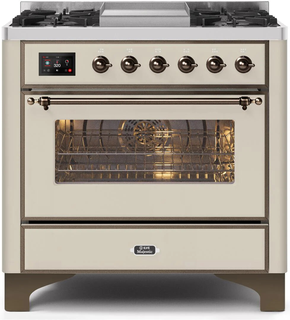 Antique White Dual Fuel Natural Gas Range H900
