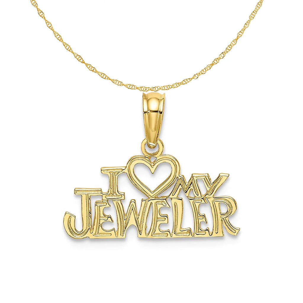 10K Yellow Gold Pendant Charm with Rope Chain Necklace 18'' L748