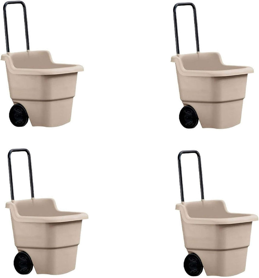 15 Gallon Poly Rolling Lawn Cart, Taupe (4 Pack) G67561