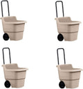 15 Gallon Poly Rolling Lawn Cart, Taupe (4 Pack) G67561