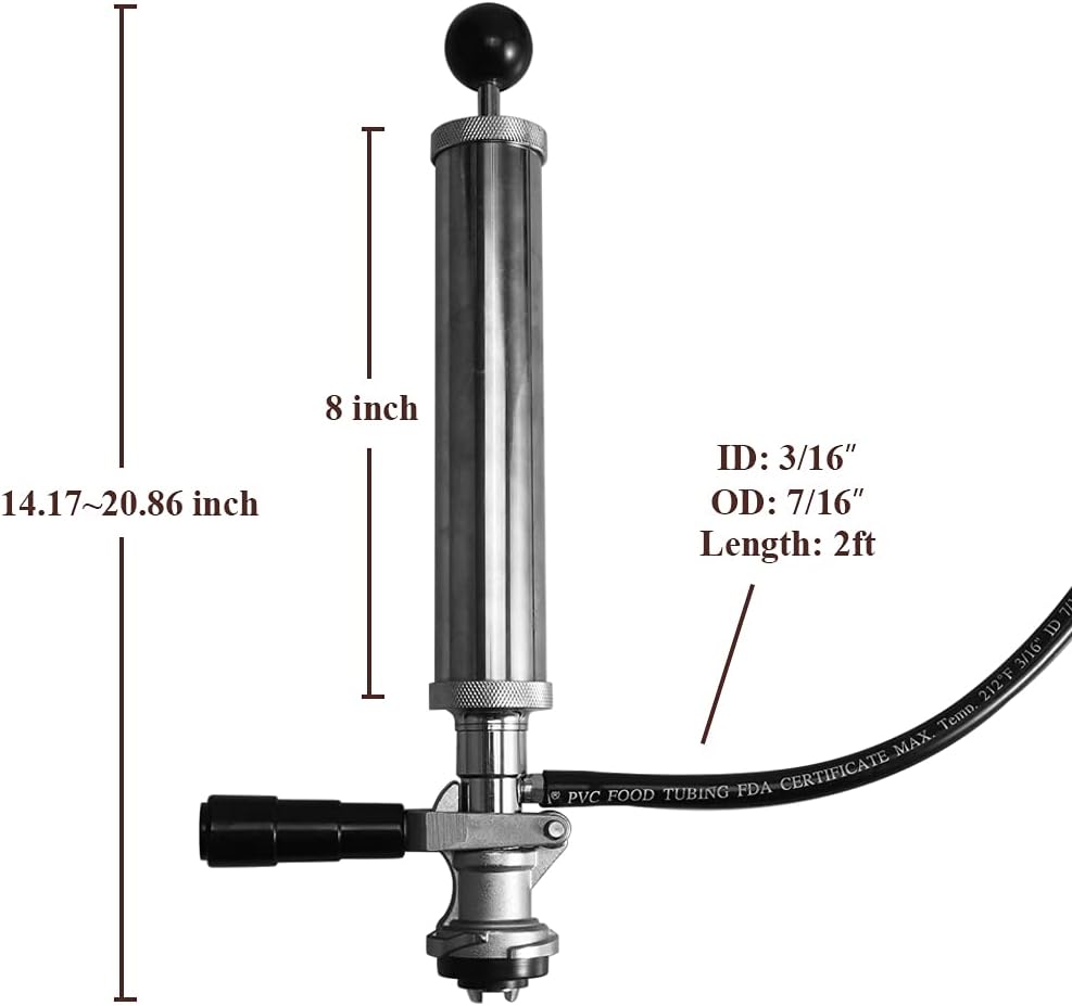 Beer Party Pump with Picnic Tap 8 inch US Sankey D System Keg Tap A5729