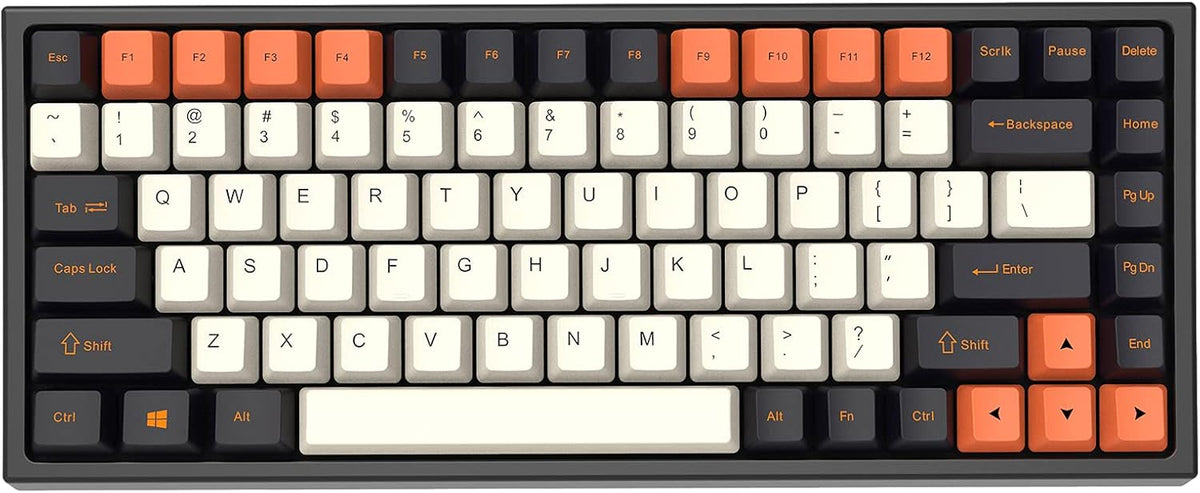 84 Keys Hot Swappable Wired Mechanical Keyboard with PBT Keycaps, RGB, Gateron Blue Switch K4867