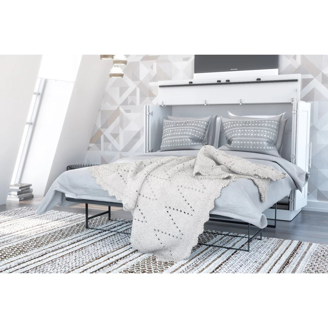 White Full Cabinet Bed with Mattress M2616