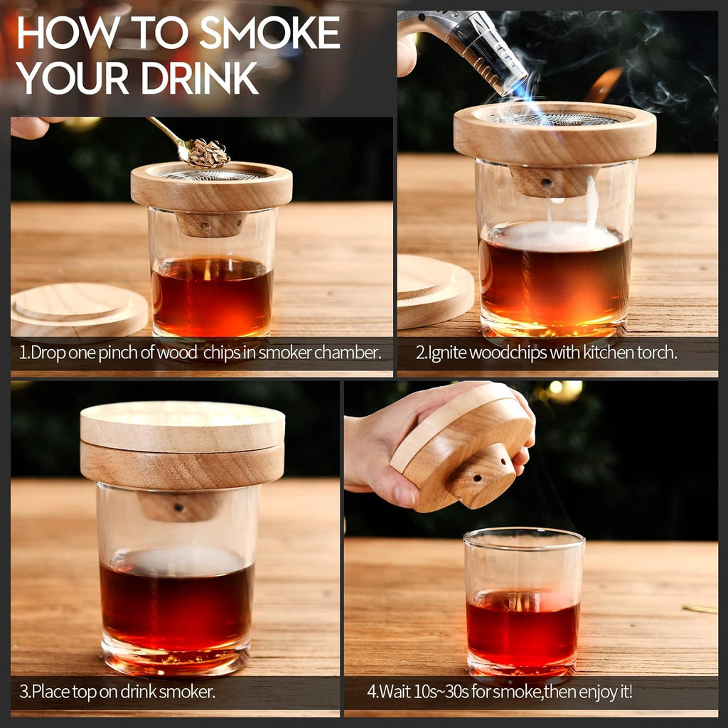 Cocktail Smoker Kit with Butane Torch and 4 Pack Wood Chips N73681