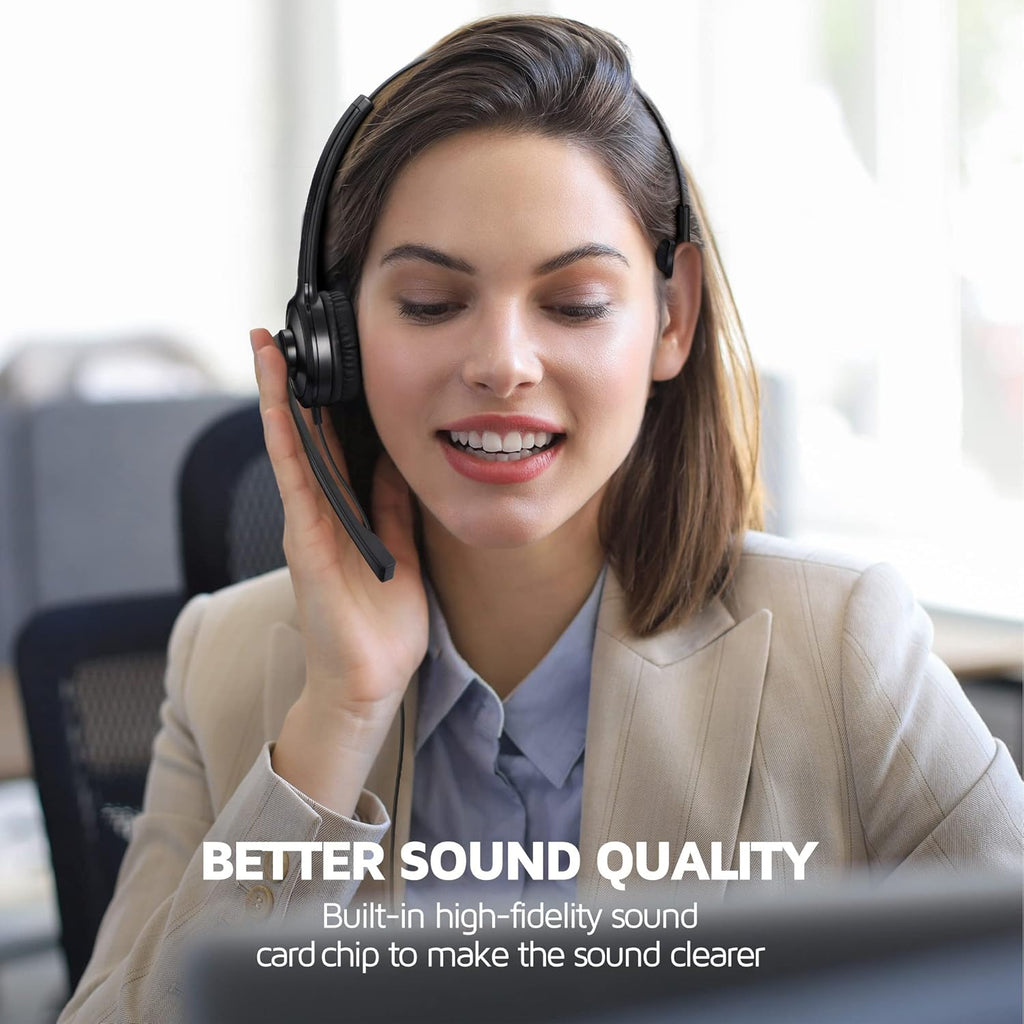 USB Headset with Microphone, Noise Cancelling Mic, On-Ear, Pack of 2 H175