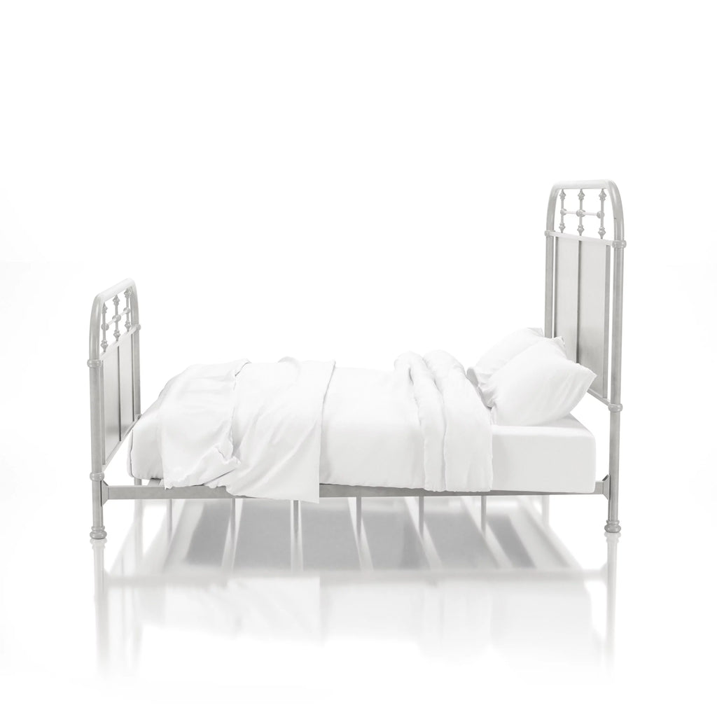 White California King Industrial Metal Bed A89557