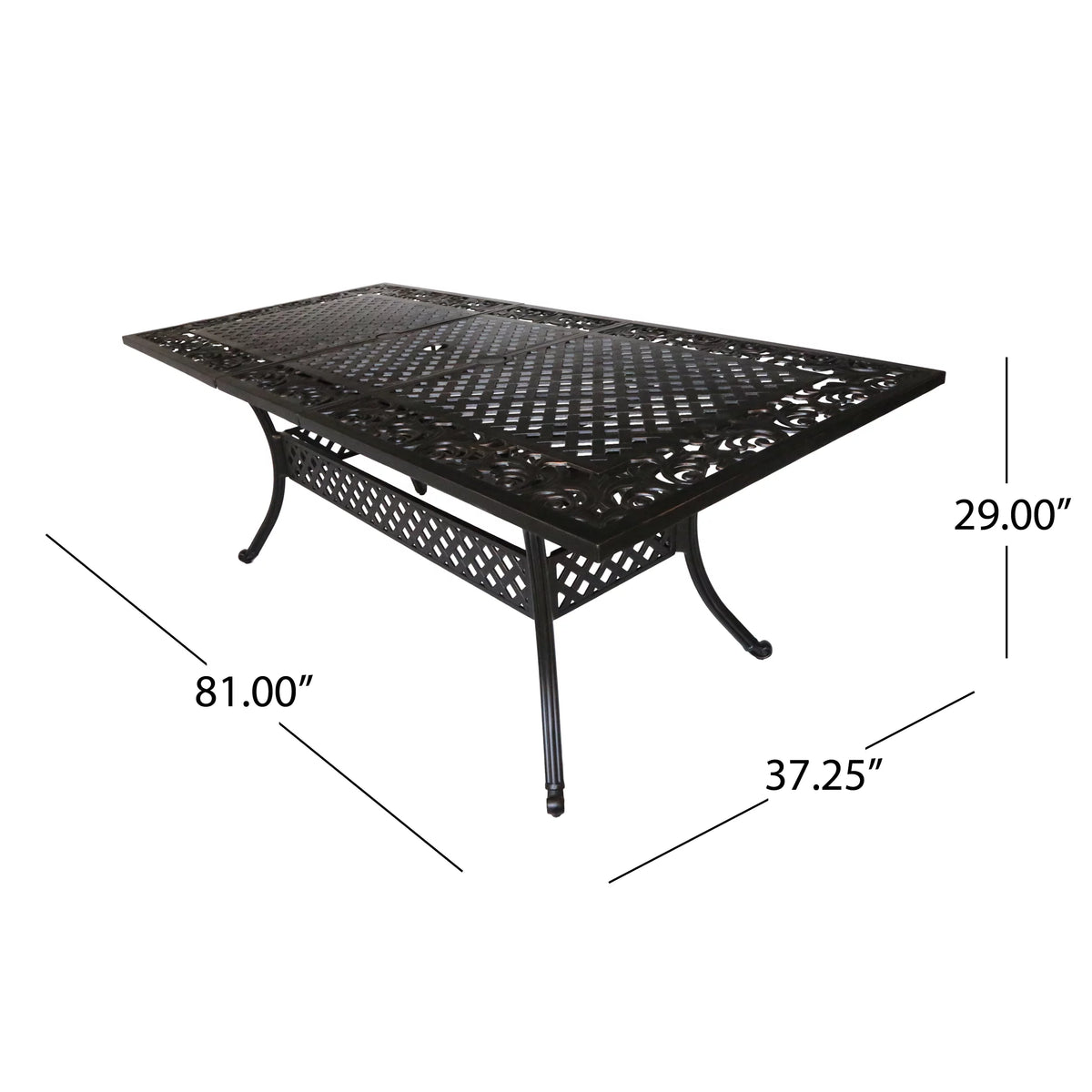 Cast Aluminum Expandable Outdoor Dining Table X25036