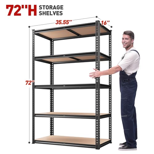 5 Tier Heavy Duty Adjustable Metal Storage Shelves Z3702