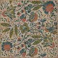 Beige/Green/Blue Square Vinyl Garden Rug O3065